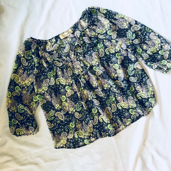 🌺Paisley semi sheer peasant top - Picture 1 of 3